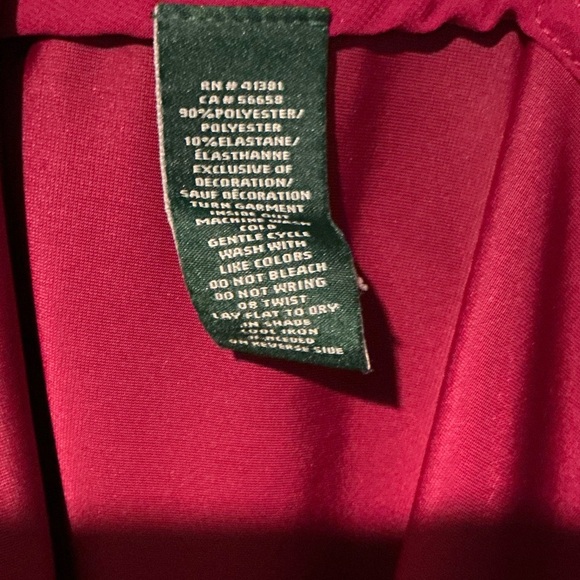 LAUREN RALPH LAUREN Plus 1X Velour Raspberry TopTunic Cold Shoulder Party - Picture 4 of 6